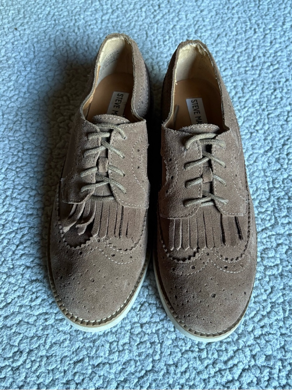Steve Madden Women’s Brown Suede Kiltie Chukka Wingtip Boots size 7